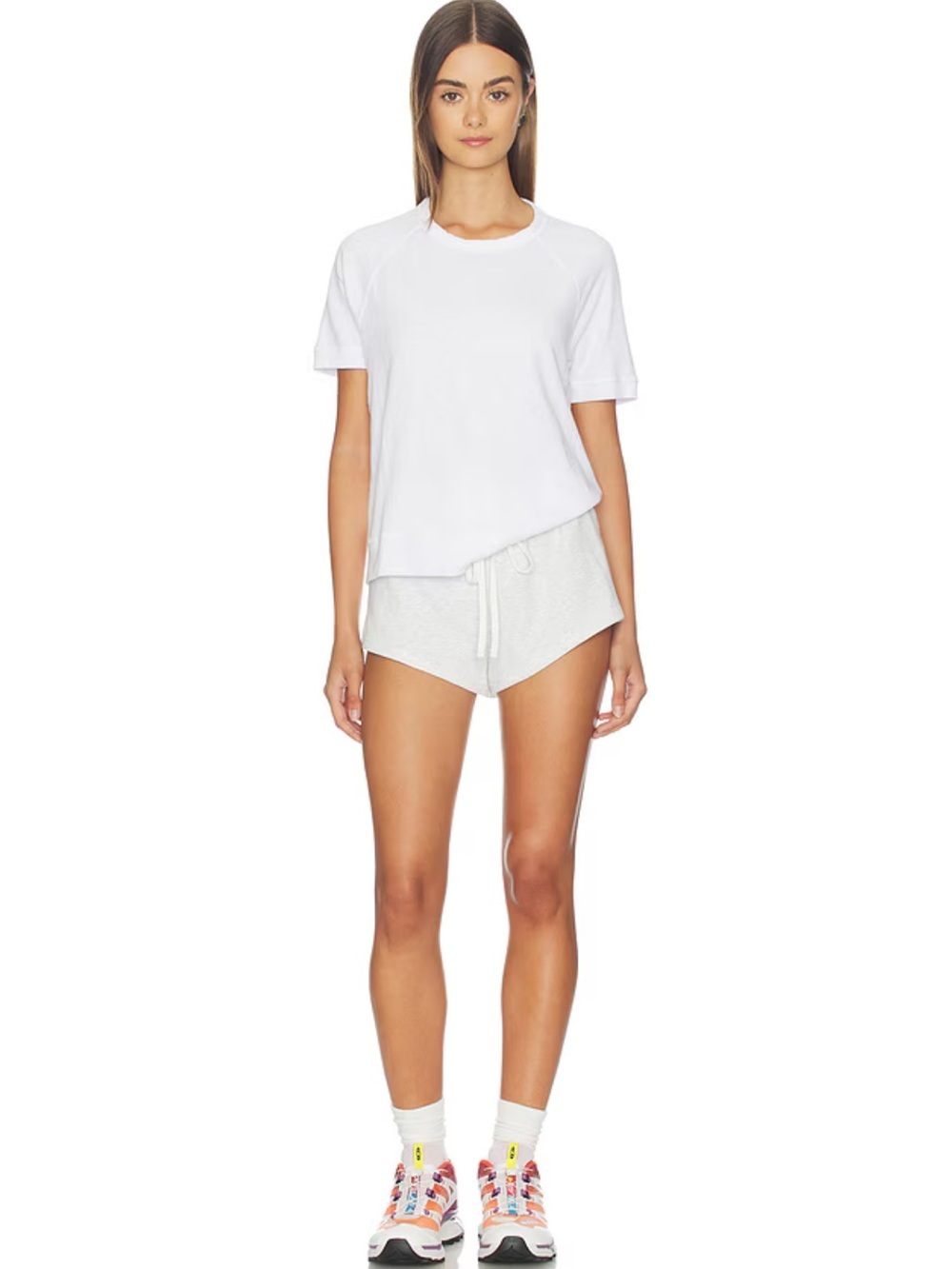 James Perse French Terry Short Sleeve Sweatshirt White Size 2 Size Medium EUC! - Picture 2 of 11